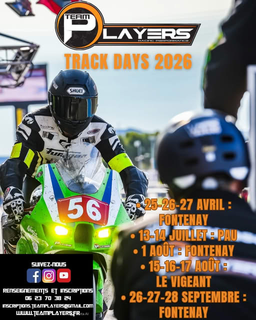 Journées de Roulage sur piste proposées par Team Players